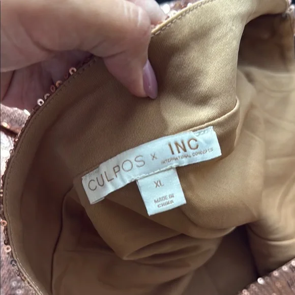 INC International Concepts Sequin Flare Pants in Rose Gold - Picture 2 of 2